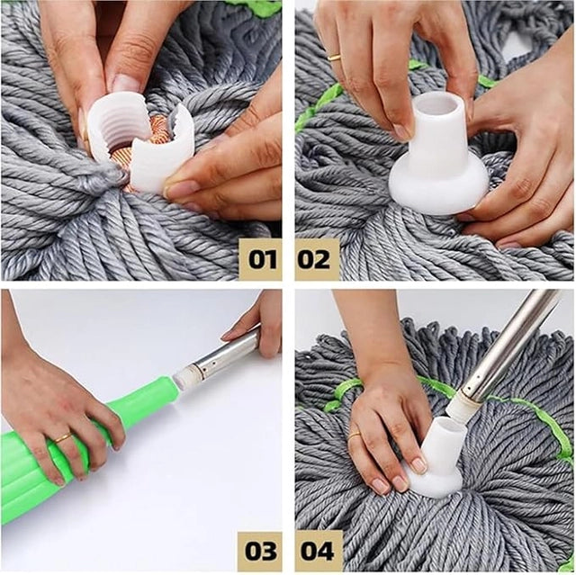26041 2-in-1 dehydrated floor cleaning mop with self-wringing feature, 360° rotatable and adjustable for easy floor cleaning.