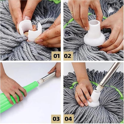 26041 2-in-1 dehydrated floor cleaning mop with self-wringing feature, 360° rotatable and adjustable for easy floor cleaning.