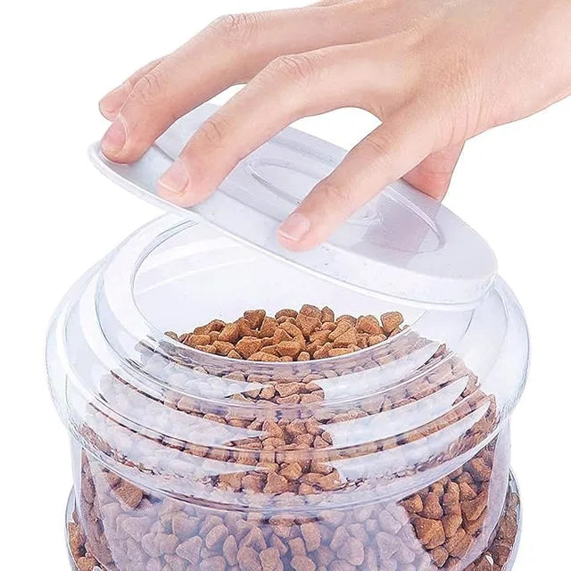 Large capacity pet food dispenser from 26041, designed for easy self-dispensing and convenient pet feeding.