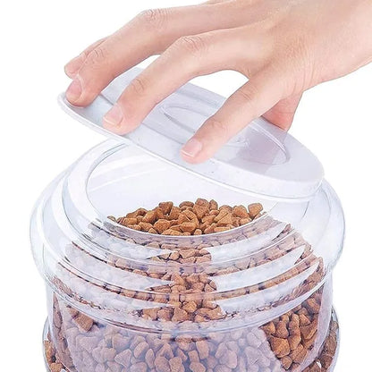 Large capacity pet food dispenser from 26041, designed for easy self-dispensing and convenient pet feeding.