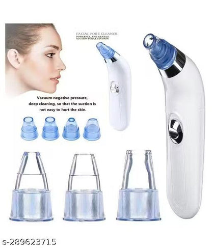 Derma suction vacuum skin cleanser and blackhead remover tool with multiple functions for pimple and skin pore cleaning.
