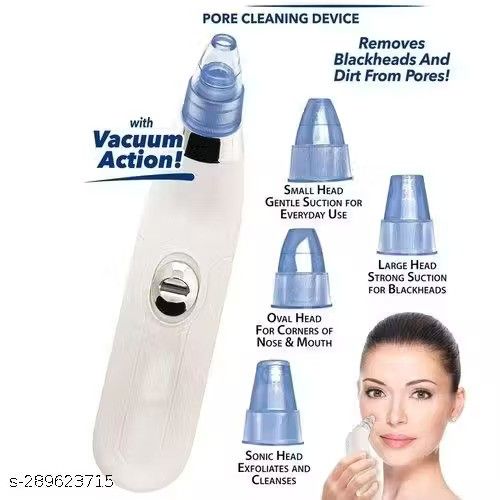 Derma suction vacuum skin cleanser with 4-in-1 blackhead remover and pimple extraction tools for facial skin treatment.