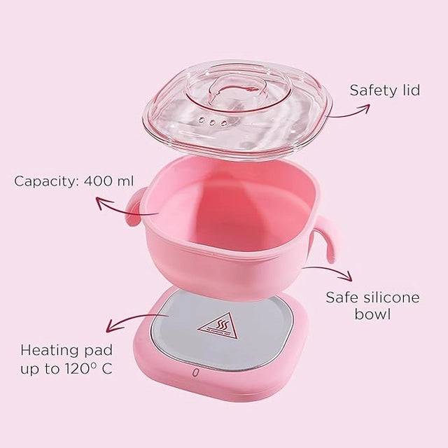Silicone foldable wax heater from 26041, compact water heater with quick, even heating, detachable lid, and easy cleaning for women and men.
