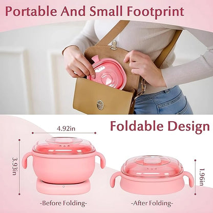 Silicone foldable wax heater from 26041, compact wax machine with quick, even heating, detachable lid, easy to clean for women and men.