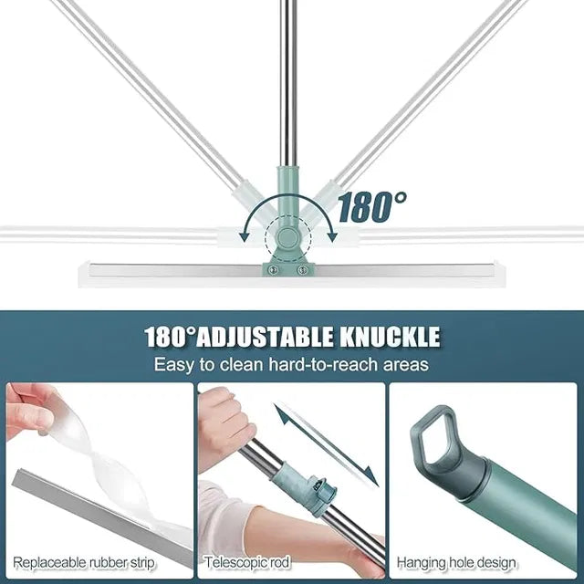 26041 2-in-1 floor cleaner brush and silicone squeegee broom, multifunctional wiper for easy floor cleaning and drying.