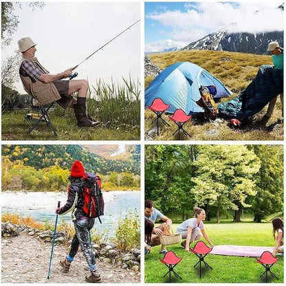 Portable mini tripod stool from 26072 camping survival kits, lightweight and compact for outdoor camping and survival activities.