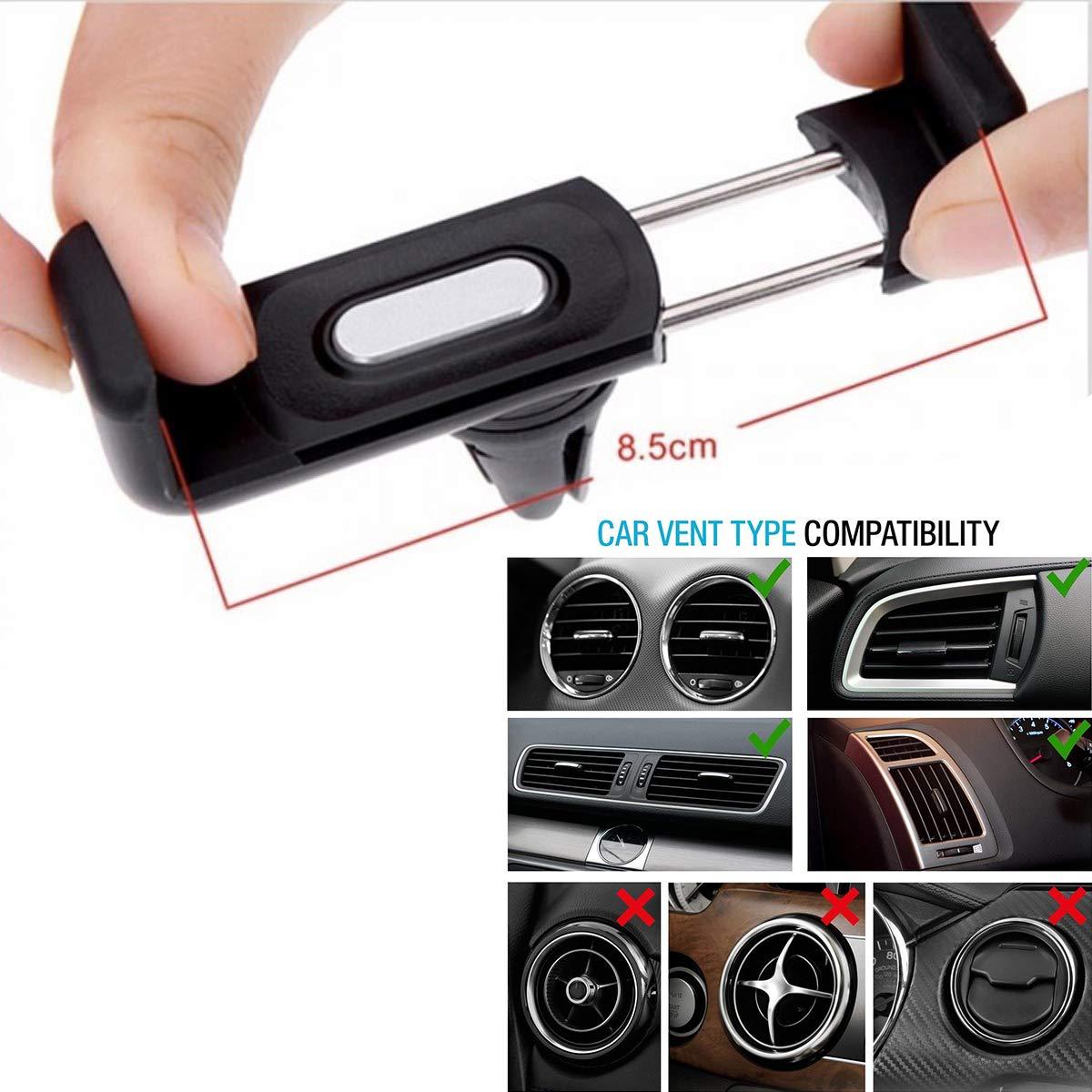 Wukusy 267 Universal Car Air Vent Mount for mobile phones attached to vehicle ventilation grille, black plastic design