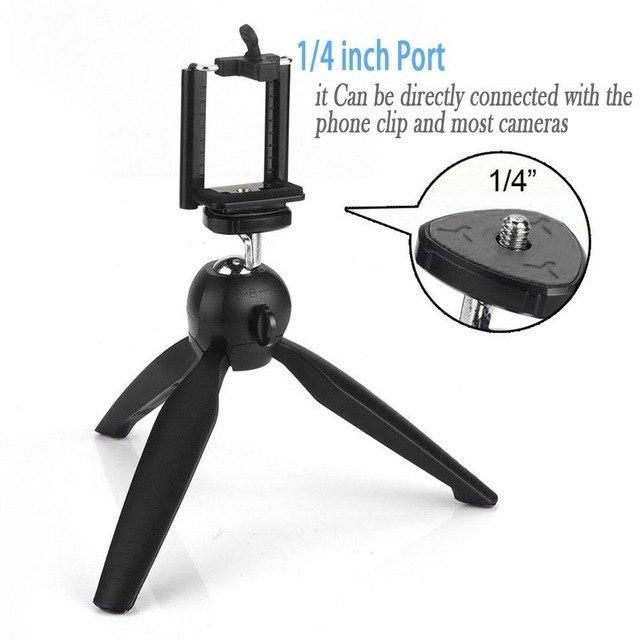 Black Wukusy 272 Universal Mini Tripod for mobile phones, showing adjustable legs and compact design for stable mobile photography.