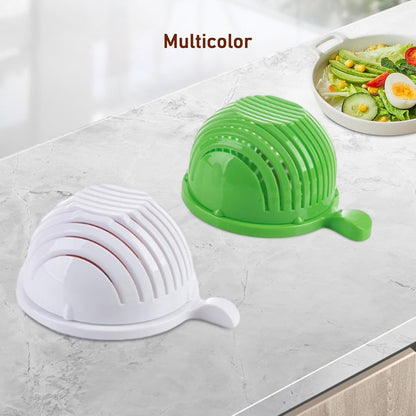 Wukusy plastic 60 seconds salad cutter and salad maker bowl for quick, easy salad preparation in home and kitchen use