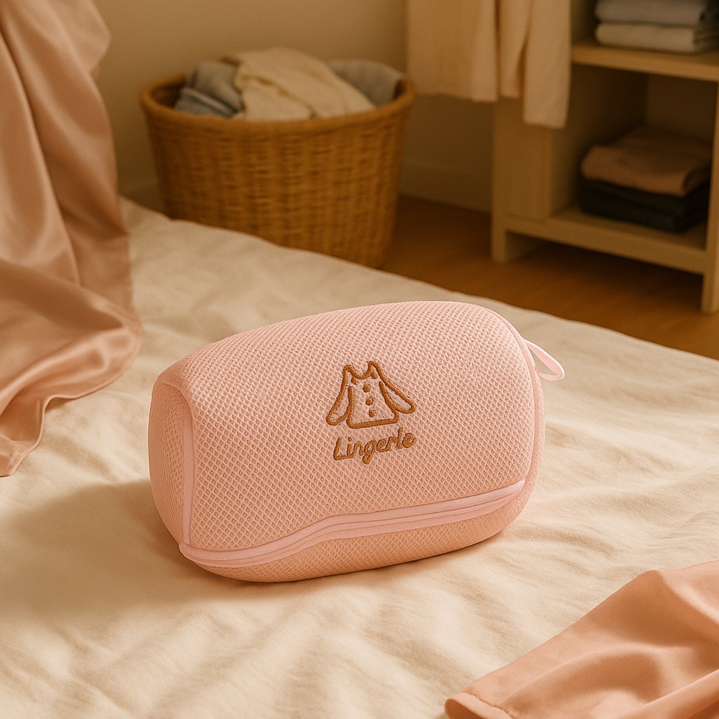 Wukusy premium lingerie bra laundry wash bag, 28L capacity, with mesh fabric for delicate bra protection during washing.