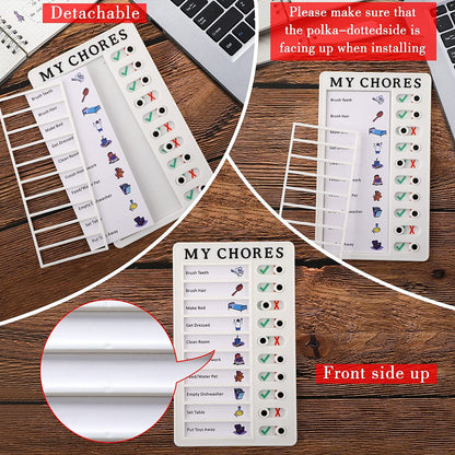 Wukusy 20x12cm portable My Chores home note board for planning and reminders, featuring colorful magnets and writing surface.