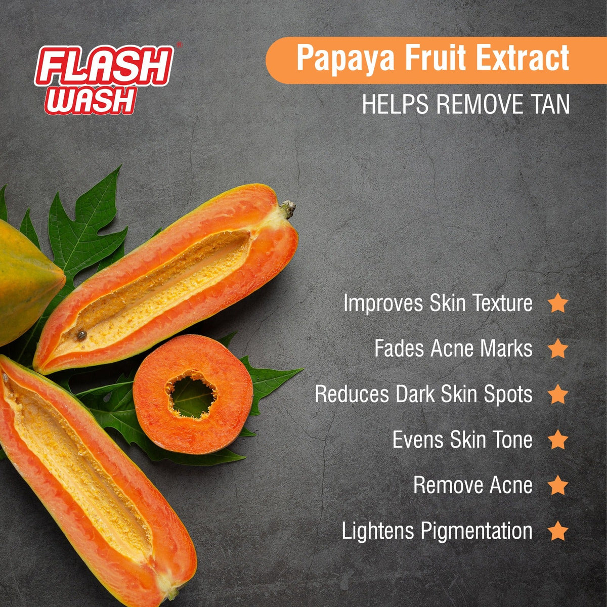 Drpshippr flash wash papaya petal soap bar with fresh papaya and petal design, natural skincare product for gentle cleansing.