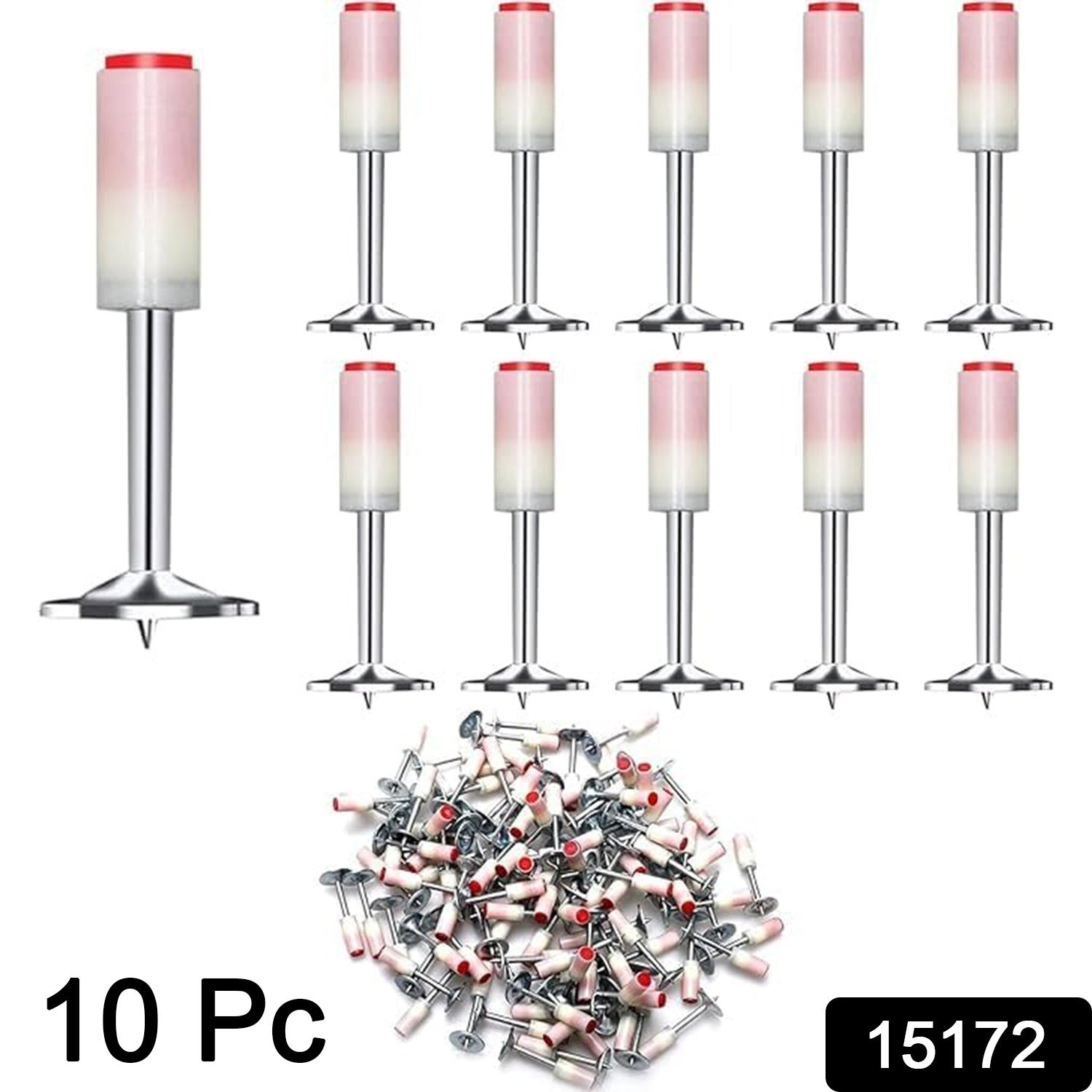 Set of 10 round steel nails for gun use, suitable for home improvement projects, by Wukusy.