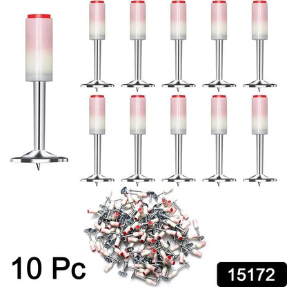 Set of 10 round steel nails for gun use, suitable for home improvement projects, by Wukusy.