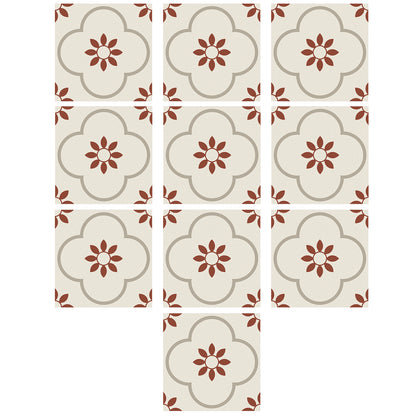 Wukusy peel and stick floor tiles for kitchen and bathroom, waterproof 8x8 inch DIY wall decoration tiles, 10-piece set.