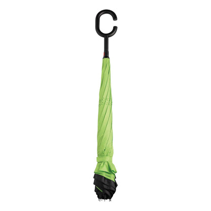 Colorful foldable Wukusy umbrella with C-shaped handle, UV protection, suitable for children, rain and sun protection, travel accessory.