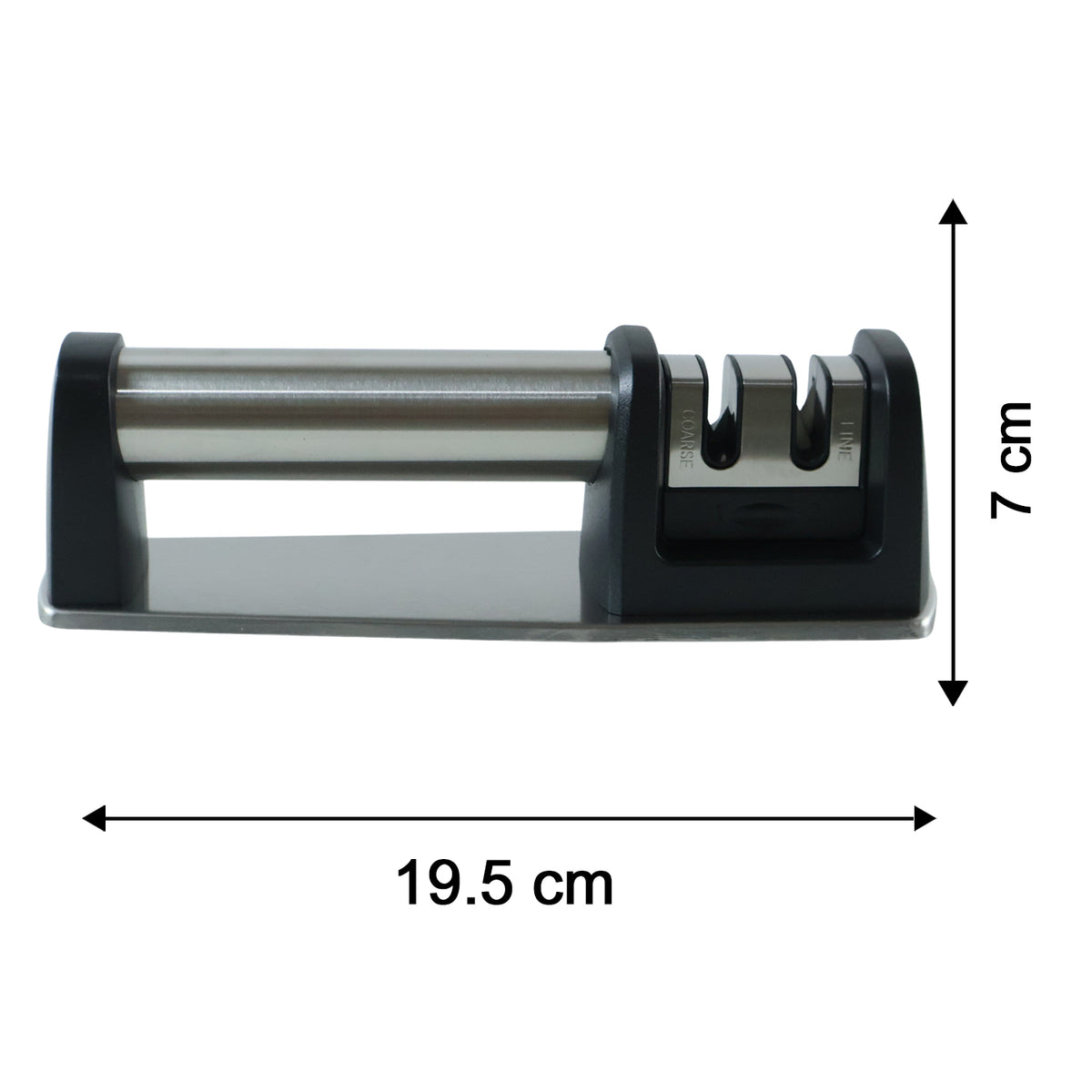 Two Stage Manual Knife Sharpener With Coarse And Fine Slots For Kitchen (1 Pc)