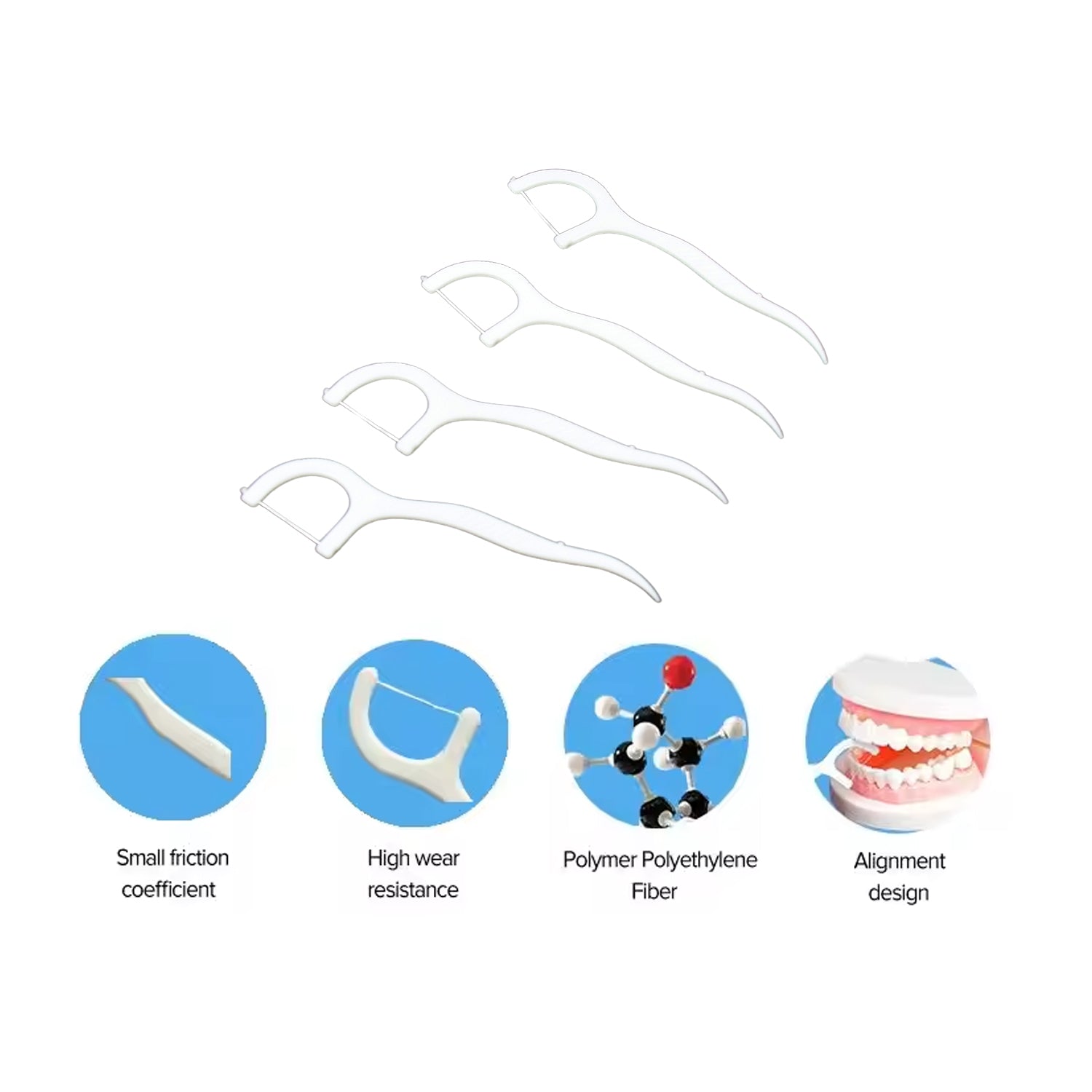 Wukusy 2-in-1 tooth picks and floss sticks set, portable dental picks with 50 pieces for oral hygiene and fresh breath.