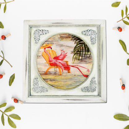 Wukusy desktop photo frame with 12x12 inch art decoration, showcasing a stylish picture display for home decor.