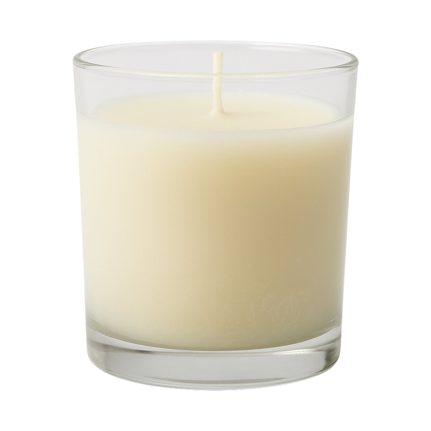 Wukusy Inlief scented votive jar candle in a clear glass holder with a burning wick, 50g, for home decor ambiance.