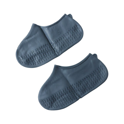 Waterproof Silicone Rain Shoe Cover 23 Cm Small Anti Slip Navy Blue (1 Pair)