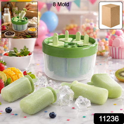 Wukusy plastic ice candy popsicle maker with 8 molds in a set for homemade frozen treats