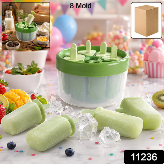 Wukusy plastic ice candy popsicle maker with 8 molds in a set for homemade frozen treats