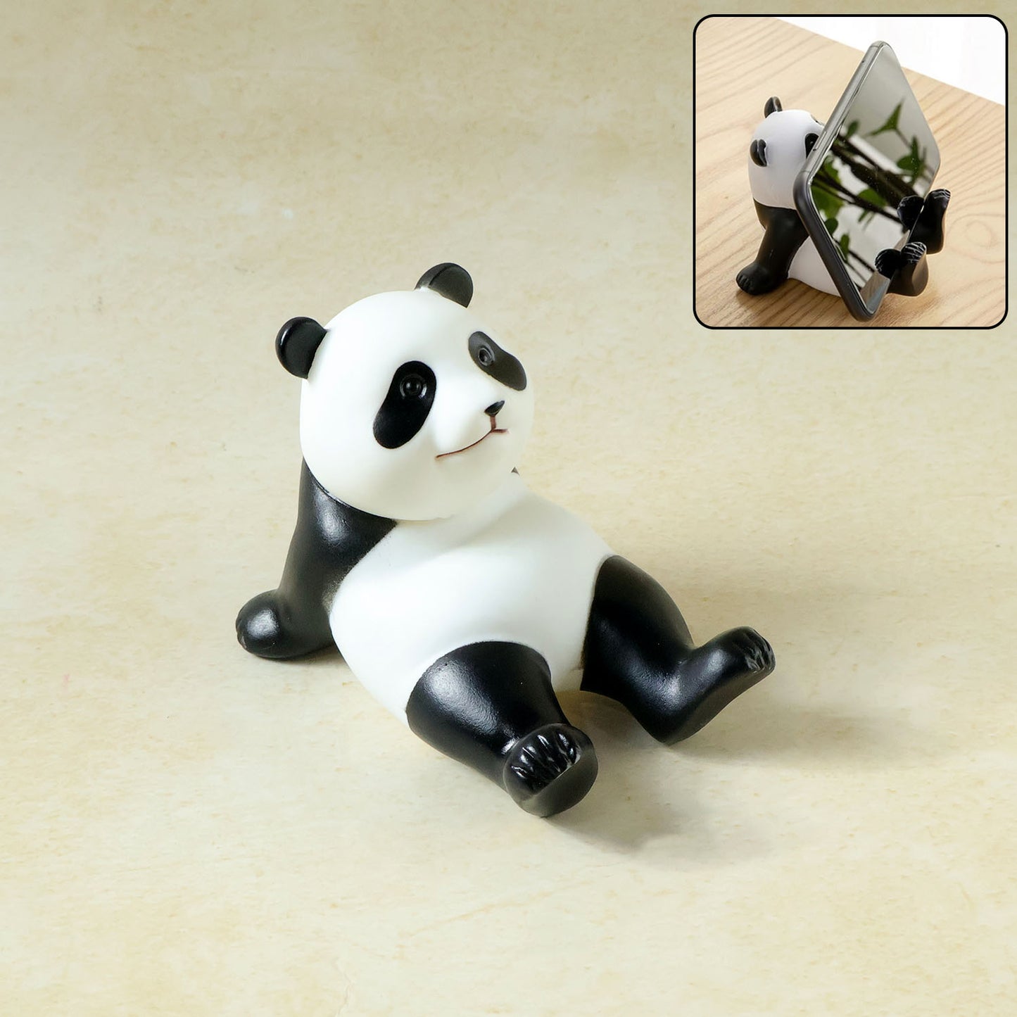 Cute Panda mobile phone stand holder by Wukusy, featuring a adorable panda design and stable grip for hands-free viewing.