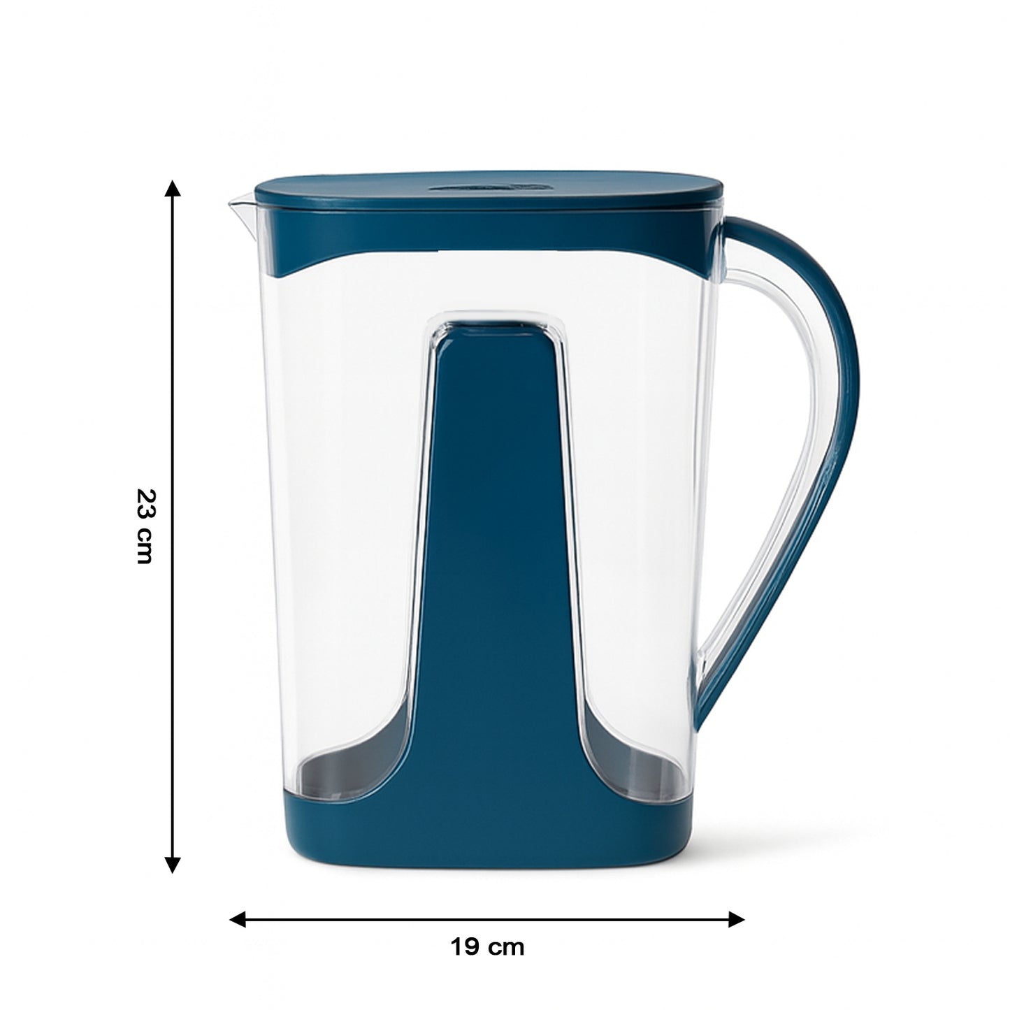 Wukusy Supermom Pure Water Jug, 2000ml capacity, transparent plastic home water pitcher with handle and spout for easy pouring.