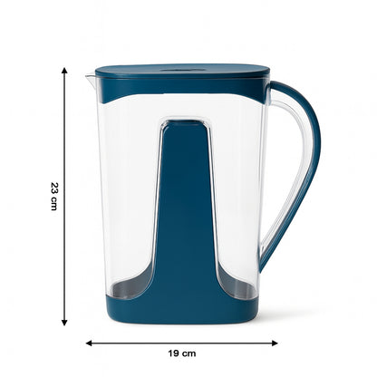 Wukusy Supermom Pure Water Jug, 2000ml capacity, transparent plastic home water pitcher with handle and spout for easy pouring.