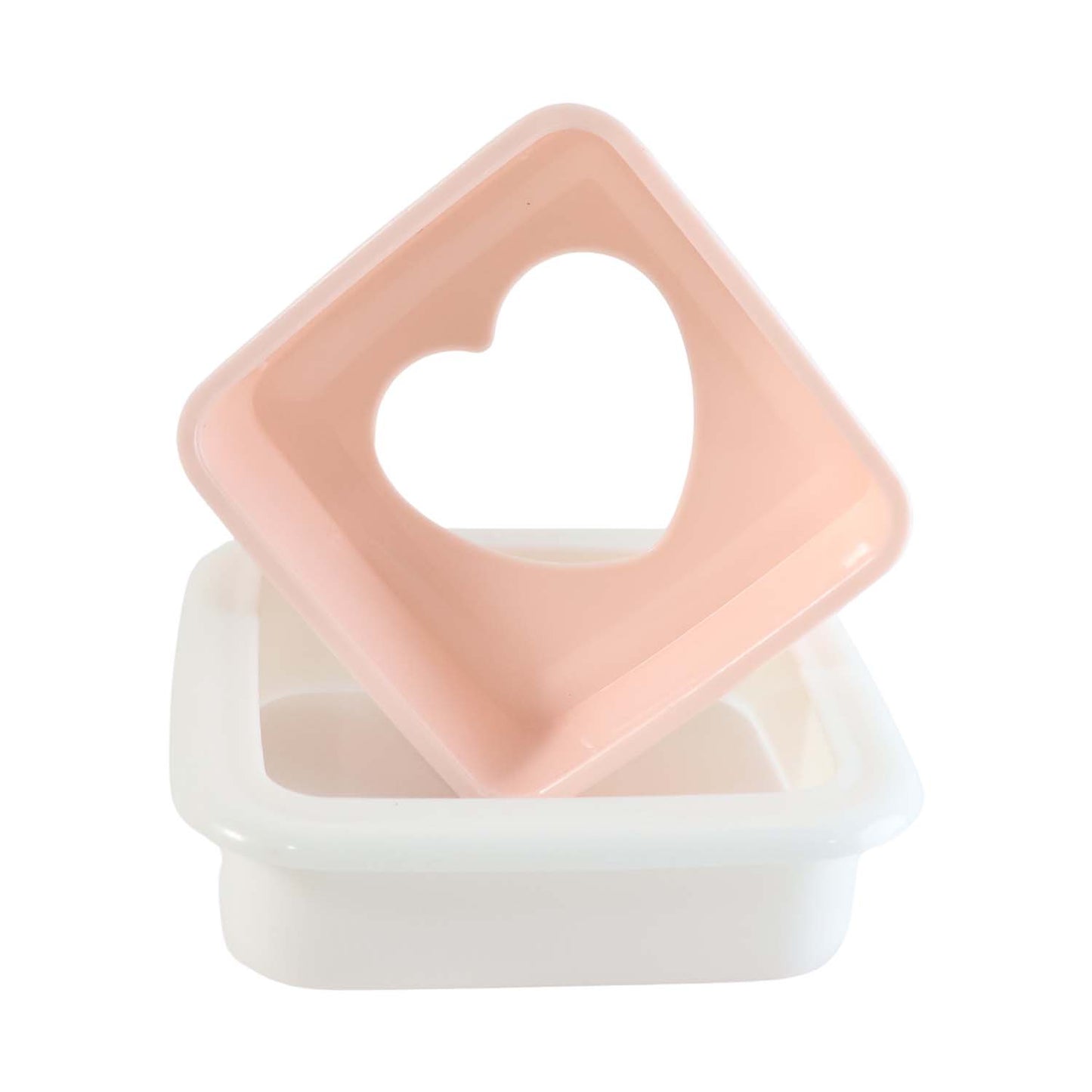 Heart-shaped sandwich cutter and bread press by Wukusy, made of plastic, ideal for creating fun sandwiches at home.