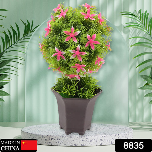 Artificial wildflower plant in a cute pot, perfect for home, office, or balcony decor, by Wukusy for tabletop and indoor decoration.