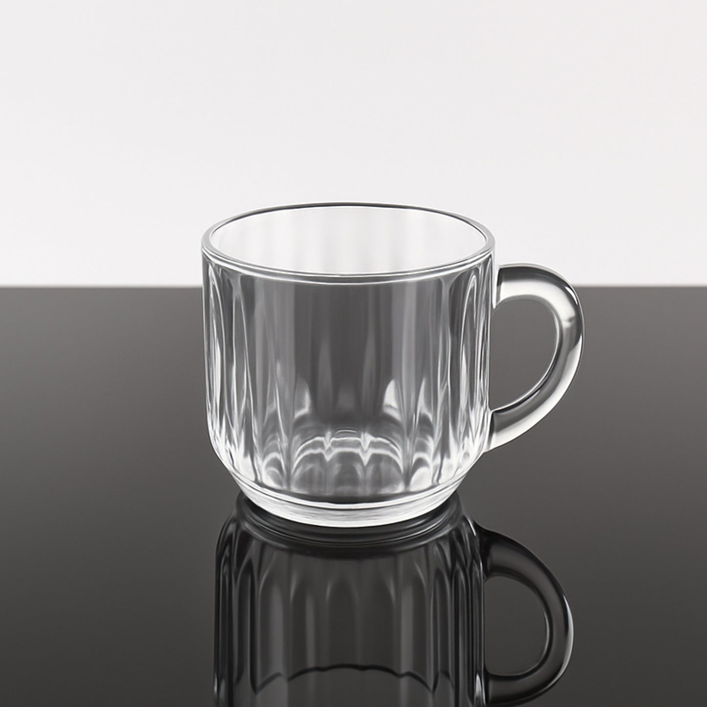 Set of 6 unbreakable transparent plastic tea cups by Wukusy, showing clear cups with smooth rounded edges on a white background.