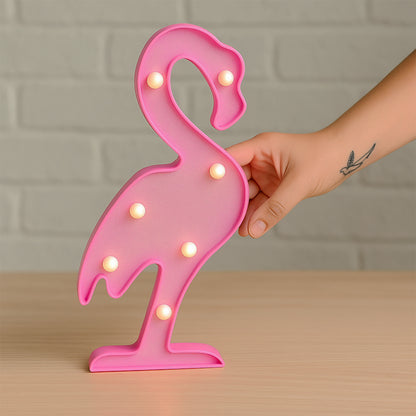 Wukusy flamingo-shaped LED night light for home decor, featuring a pink flamingo design illuminated with soft LED light.