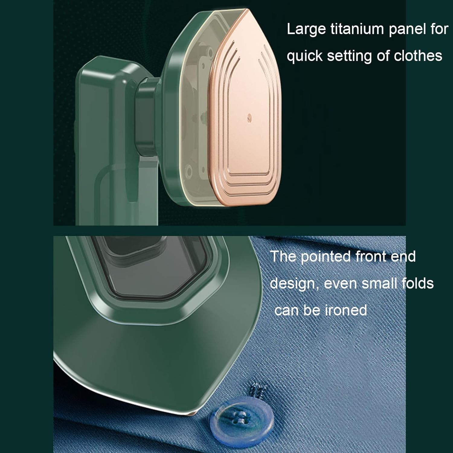 Wukusy 0312 mini handheld steam iron for clothes, portable travel garment steamer with fast heat and powerful steam.