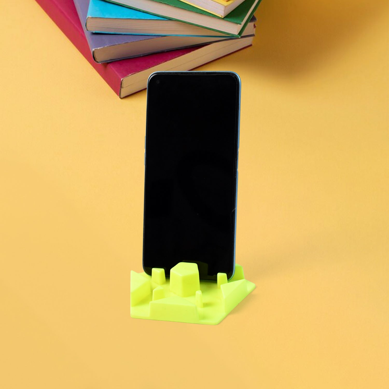 Wukusy multi-angle plastic mobile phone stand holder in mixed colors, showing adjustable design and stable base for hands-free use.
