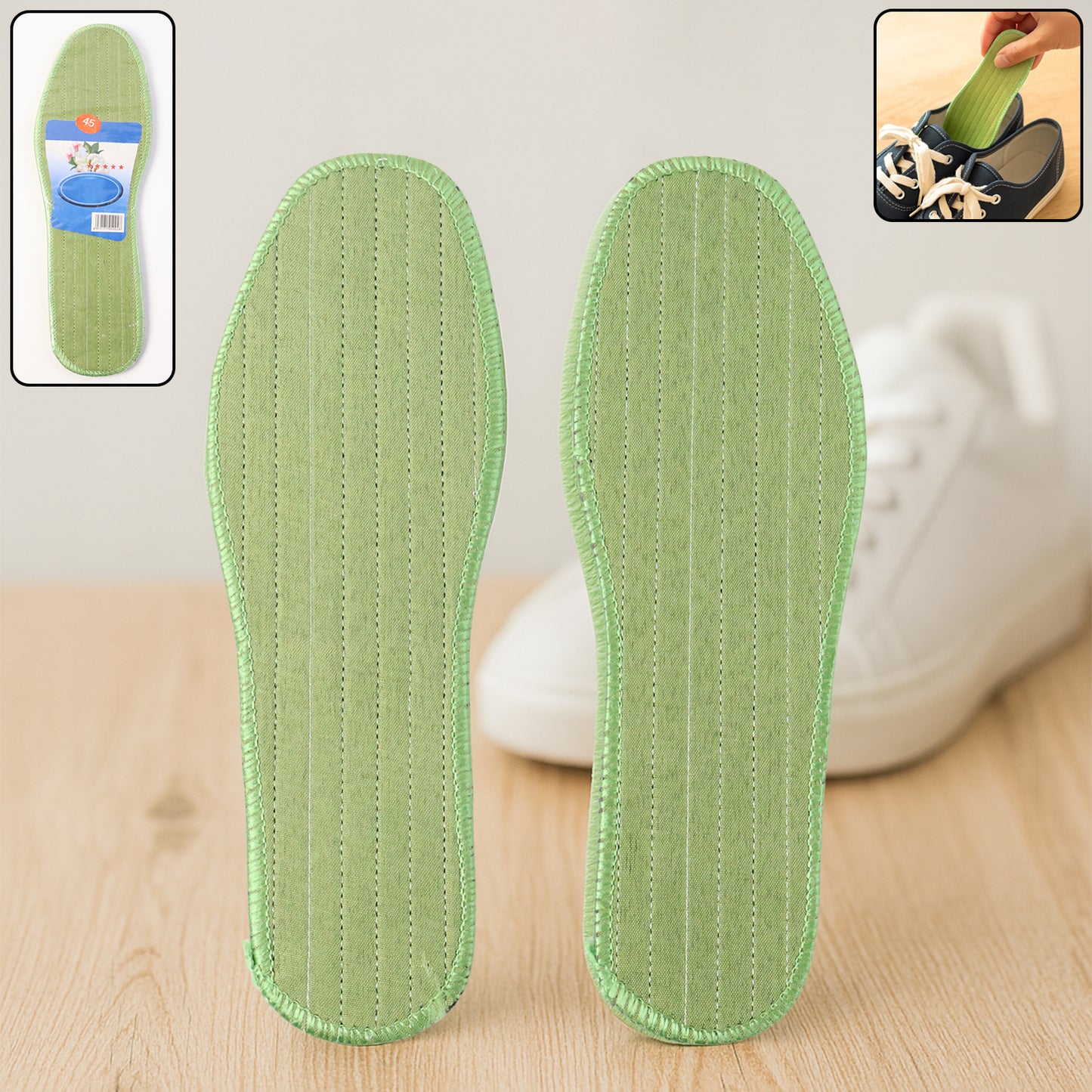 Wukusy premium comfort shoe insoles for size 45, providing daily foot support, with a mix design in a pair of orthotic inserts