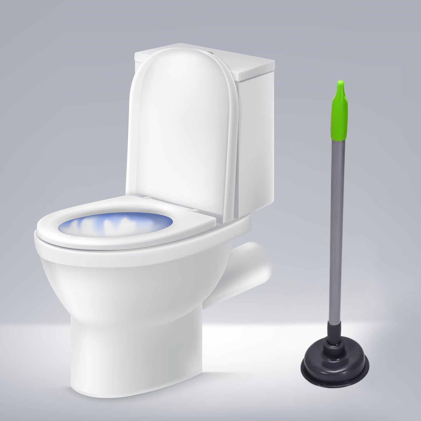 Wukusy 4031 Toilet Plunger with rubber cup and handle for clearing clogs in toilets and sinks in residential and commercial settings.