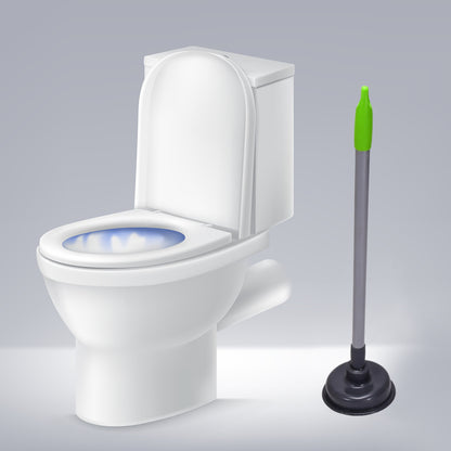 Wukusy 4031 Toilet Plunger with rubber cup and handle for clearing clogs in toilets and sinks in residential and commercial settings.