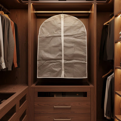 Wukusy premium breathable garment suit cover set, 5 pieces, 60-80 cm size, protects suits from dust and moisture.
