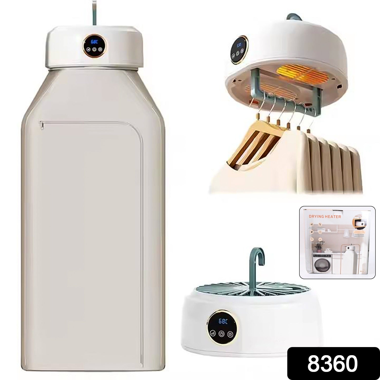 Wukusy portable mini laundry dryer with low noise, compact clothes dryer for home use shown in the image.