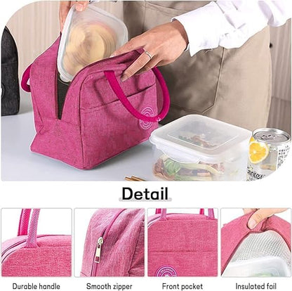 Insulated lunch bags for office and kids from Drpshippr, featuring colorful designs and a spacious travel box for food storage.