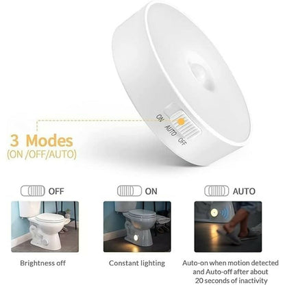 Wukusy rechargeable motion sensor LED night light with USB charging, showing compact design and sensor on the front.