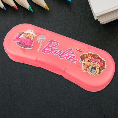 Colorful cartoon printed plastic compass box for kids, featuring playful designs, ideal for school and office supplies.