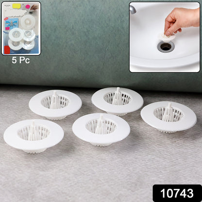 Wukusy 5-pack multipurpose sink drain hair catchers and strainers for home and kitchen, made of durable 304 stainless steel.