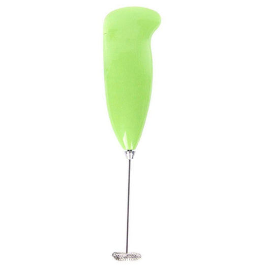 Wukusy electric handheld milk frother for latte and hot milk, featuring a sleek design and stainless steel whisk attachment.