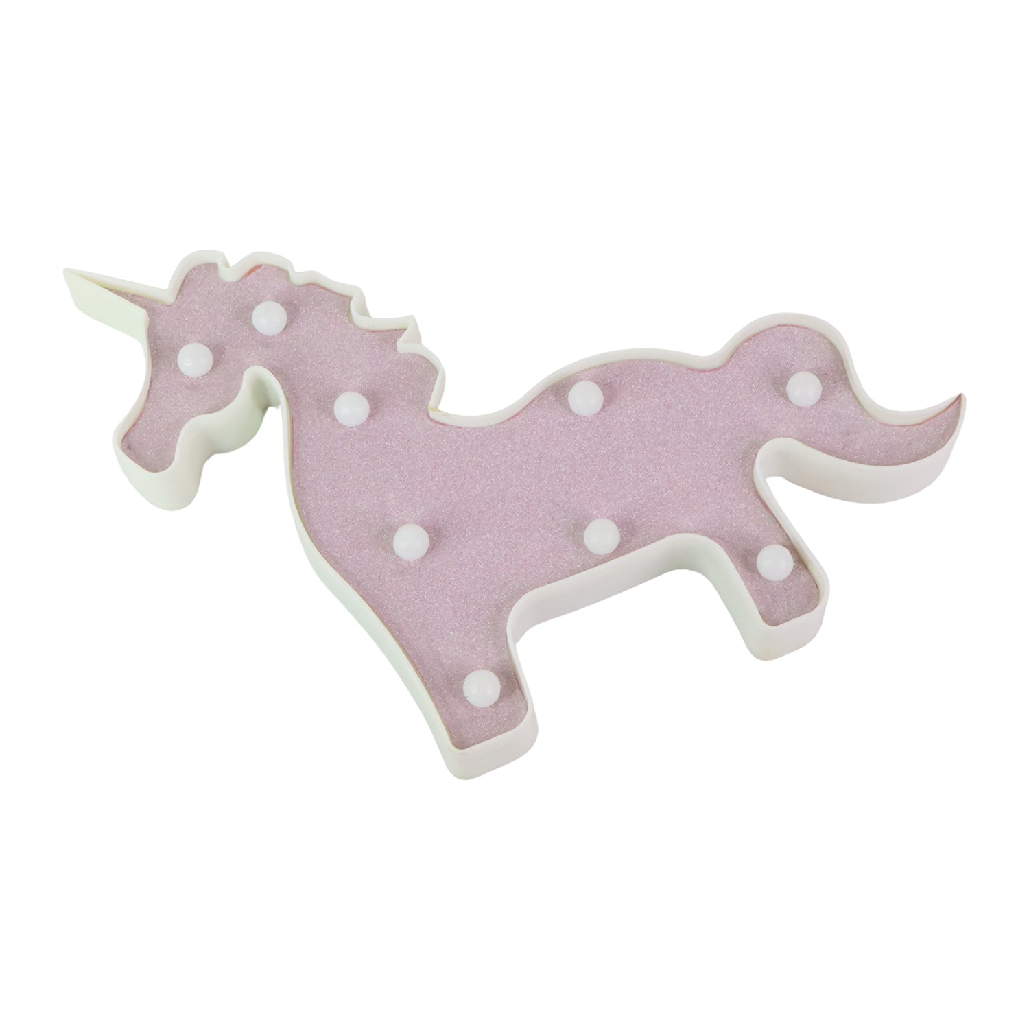 Wukusy magical unicorn-shaped LED night light for home decor, glowing softly with colorful lights in a cozy setting.