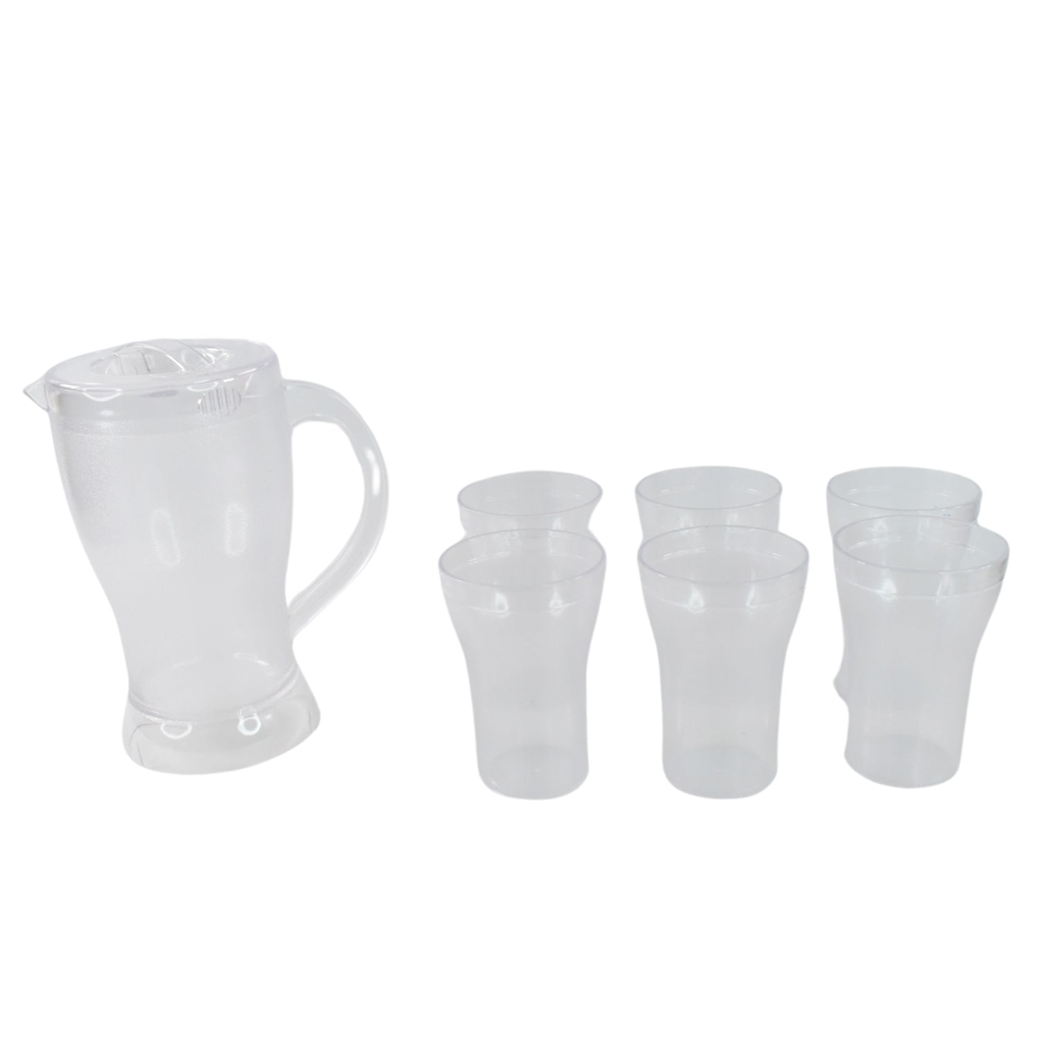 Wukusy Apex unbreakable lemon jug set with 6 matching glasses, 1200ml jug and 300ml glasses, durable home and kitchen drinkware
