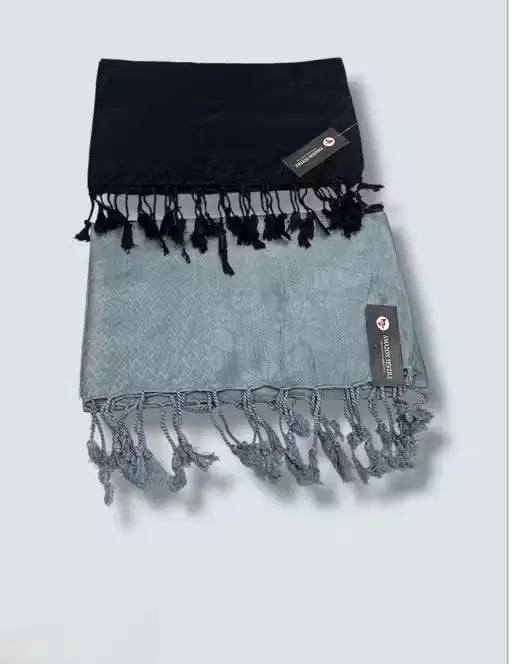 Two soft Viscose Rayon self-design stoles by Ekom, shown as elegant wraps in a pack, ideal for stylish accessories.