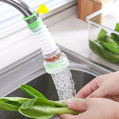 Wukusy kitchen faucet water tap filter with rotating shower head installed on a sink for clean water flow.